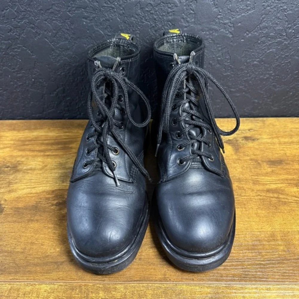 Dr. Martens 1460 Vintage Black Leather Lace Up Boots Mens 8 Made‎ in England